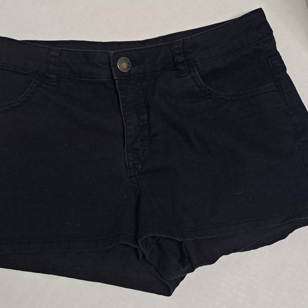 Divided Black Jean Shorts